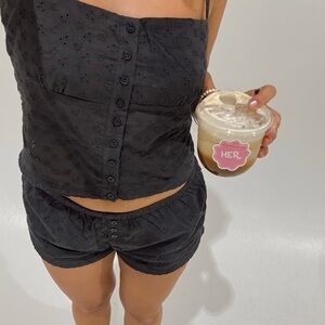 Edikted Black High Waist Shorts